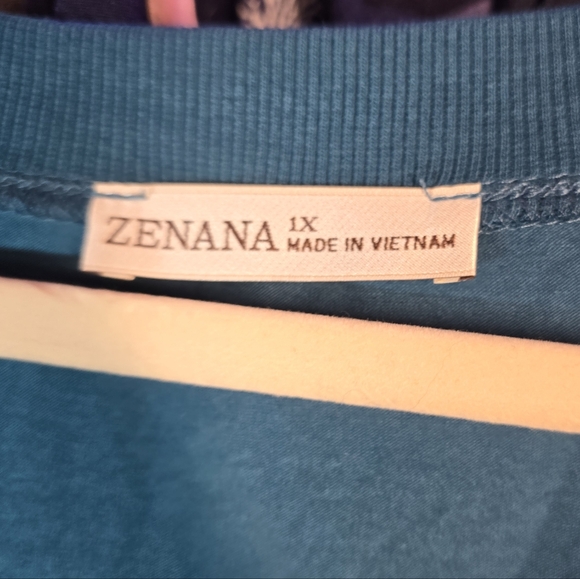 #0529 1X+ NEW ZENANA Ash Jade 2Pc Set:VNeck Tee & Biker Shorts Tee:29ptp 31Lng - Picture 4 of 12